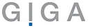 GIGA logo in Capital letters and blue i-dot underneath the capital I.